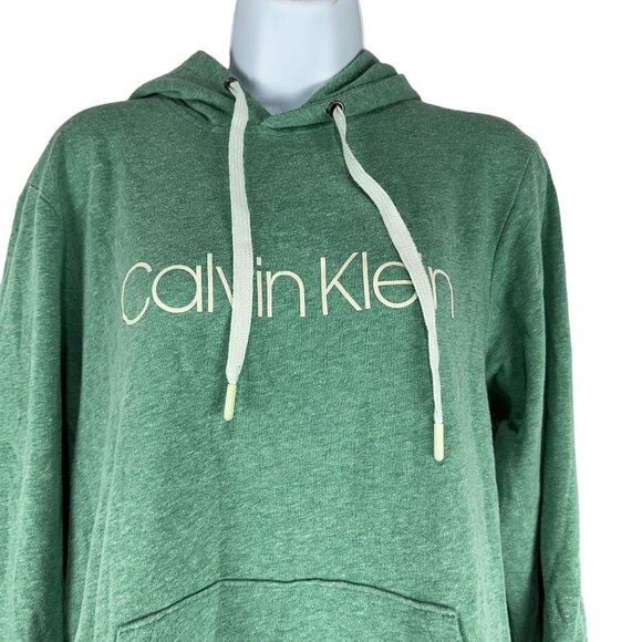Calvin Klein Green Logo Hoodie Mens Size M Soft Comfortable Casual Top - Picture 3 of 7